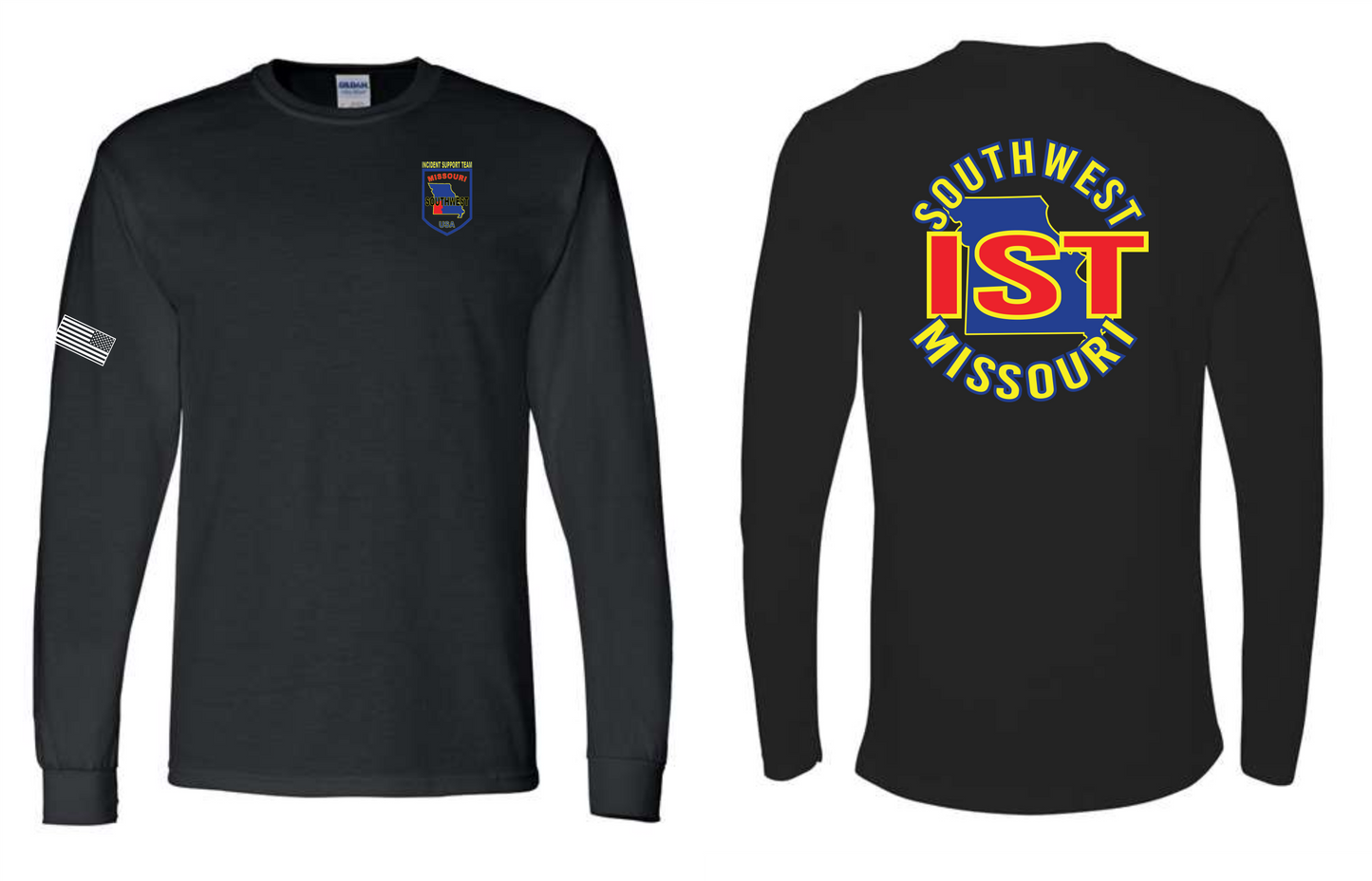 Gildan Long Sleeve IST Tee with Flag