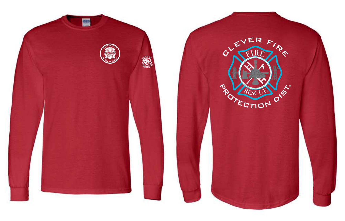 Gildan Captain & Lieutenant Shirts-Clever Bluejays