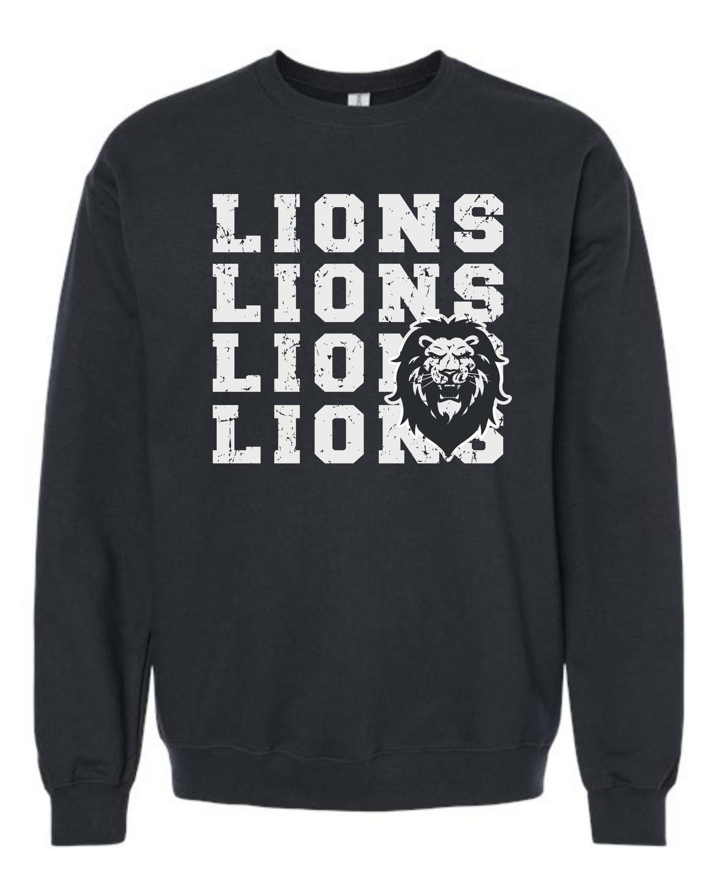 Unisex Distressed Lions Crewneck