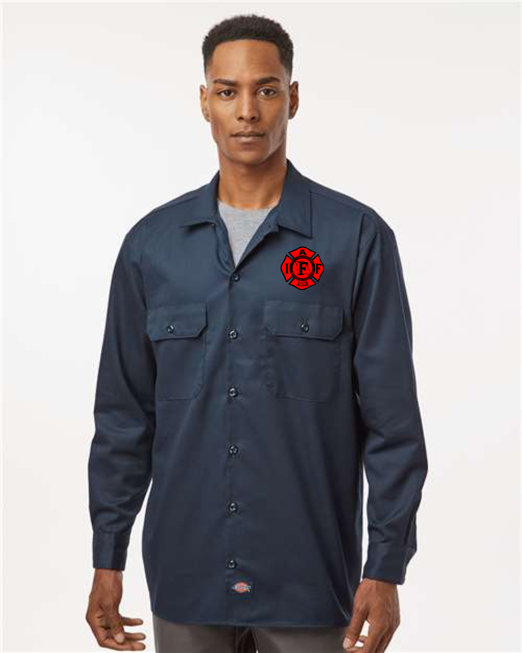 Dickies Long Sleeve Work Shirt-Dark Navy