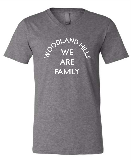 We are Family V Neck Puff Tee