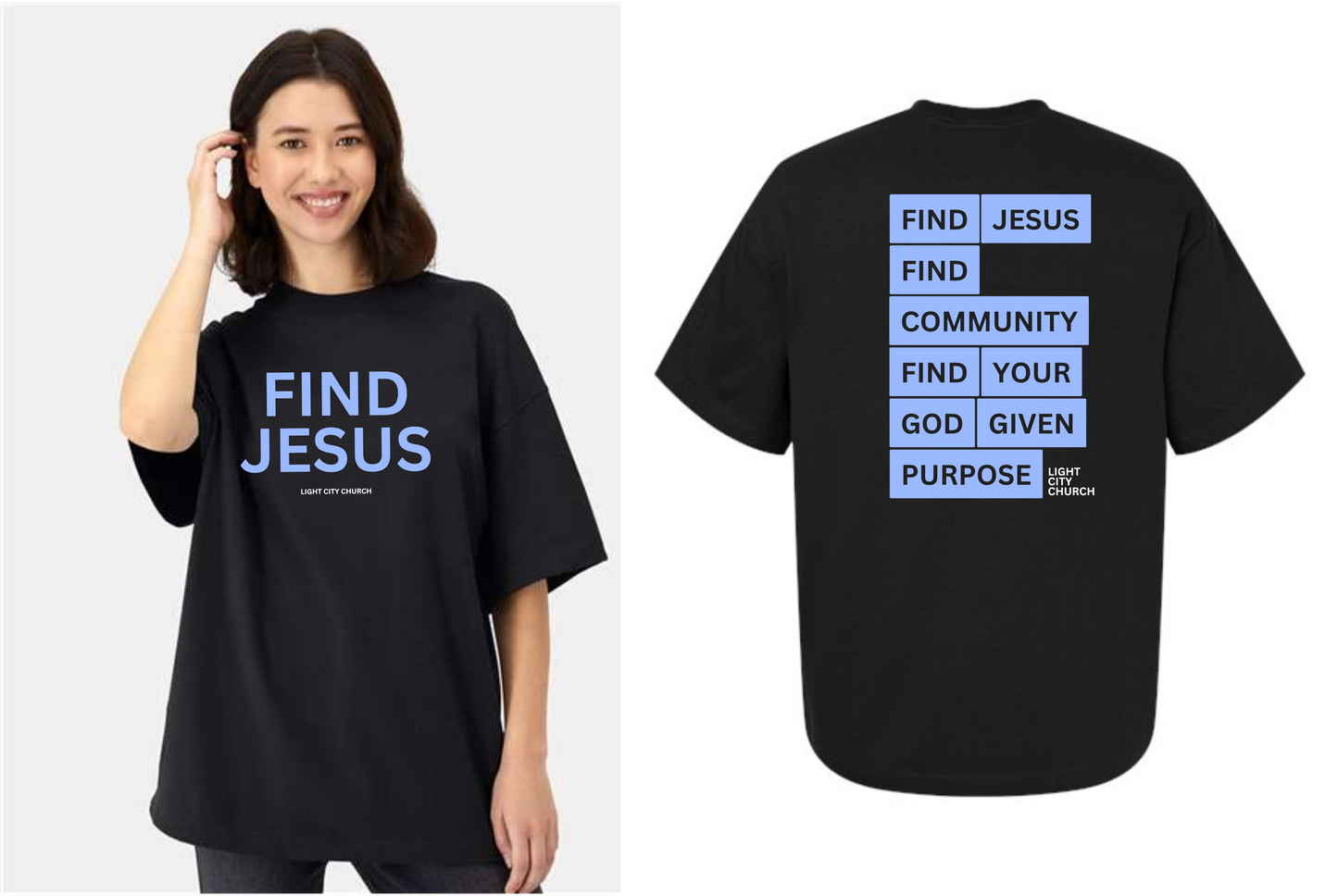Find Jesus Unisex Beefy Oversized Tee