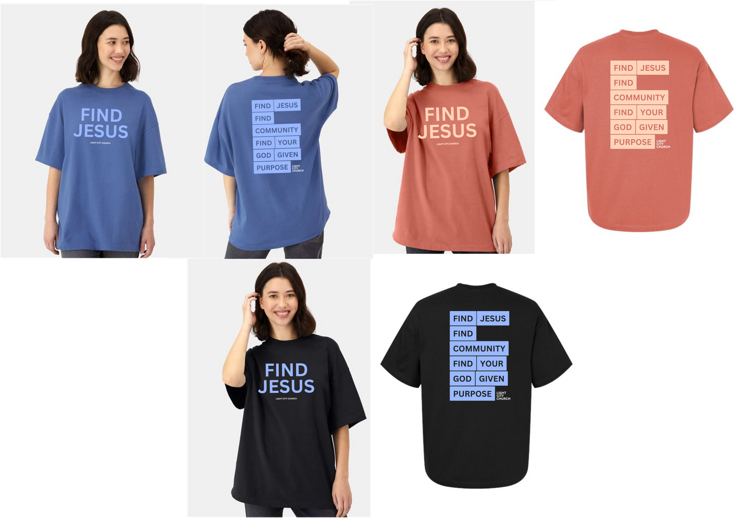 Find Jesus Unisex Beefy Oversized Tee