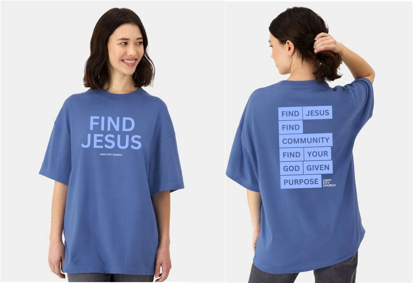 Find Jesus Unisex Beefy Oversized Tee