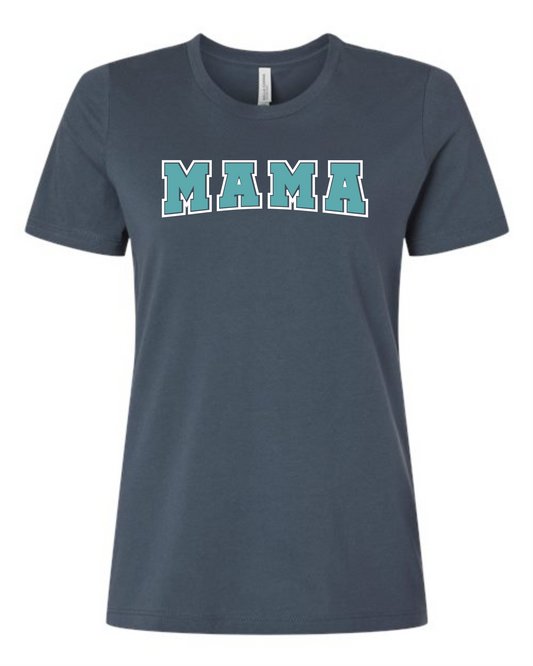 Mama White & Teal Bella Canvas Tee