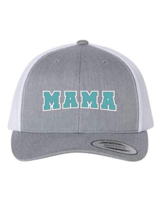 Mama Teal & White Trucker Cap
