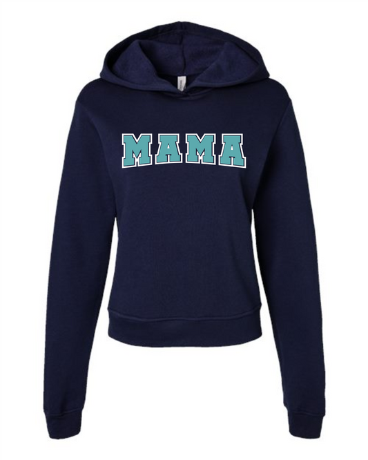 Mama White & Teal Hoodie