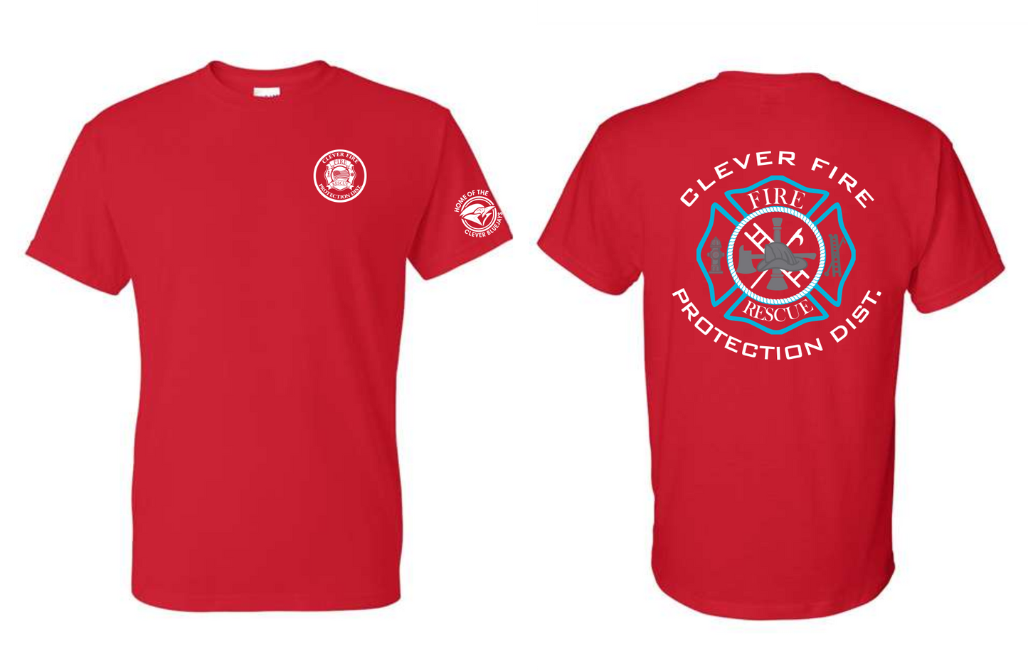 Gildan Captain & Lieutenant Shirts-Clever Bluejays