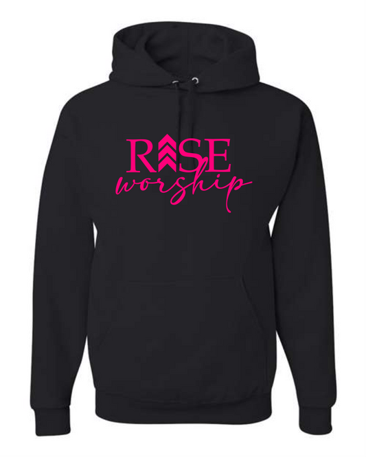 Youth Black Hoodie - Pink Design