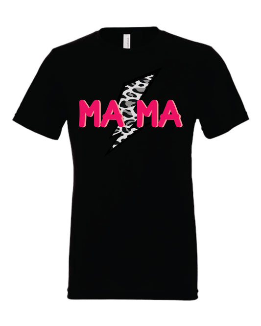 Black Lightning Bolt Mama Tee