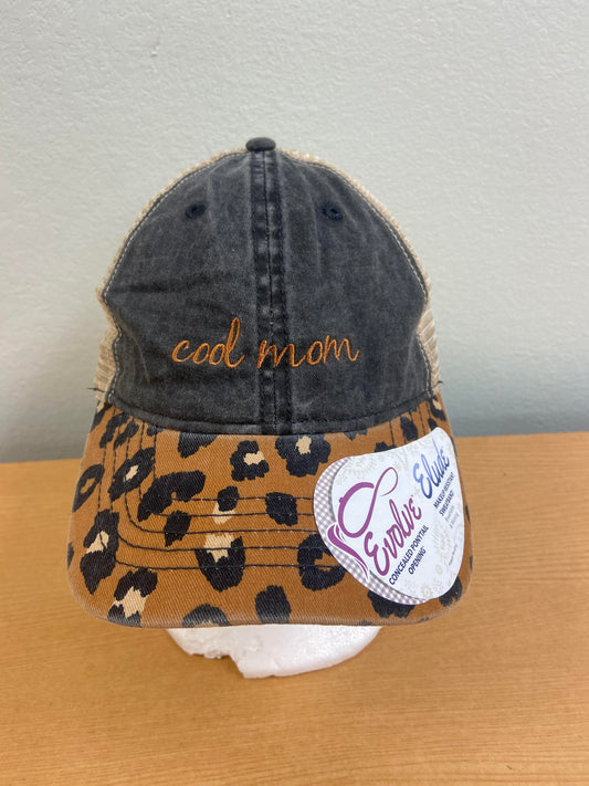 Cheetah Cool Mom Ponytail Hat