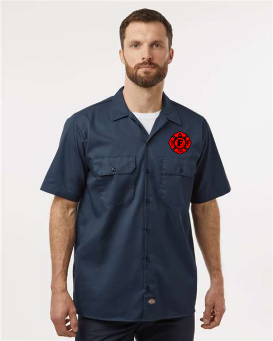 Dickies Short Sleeve Work Shirt-Dark Navy