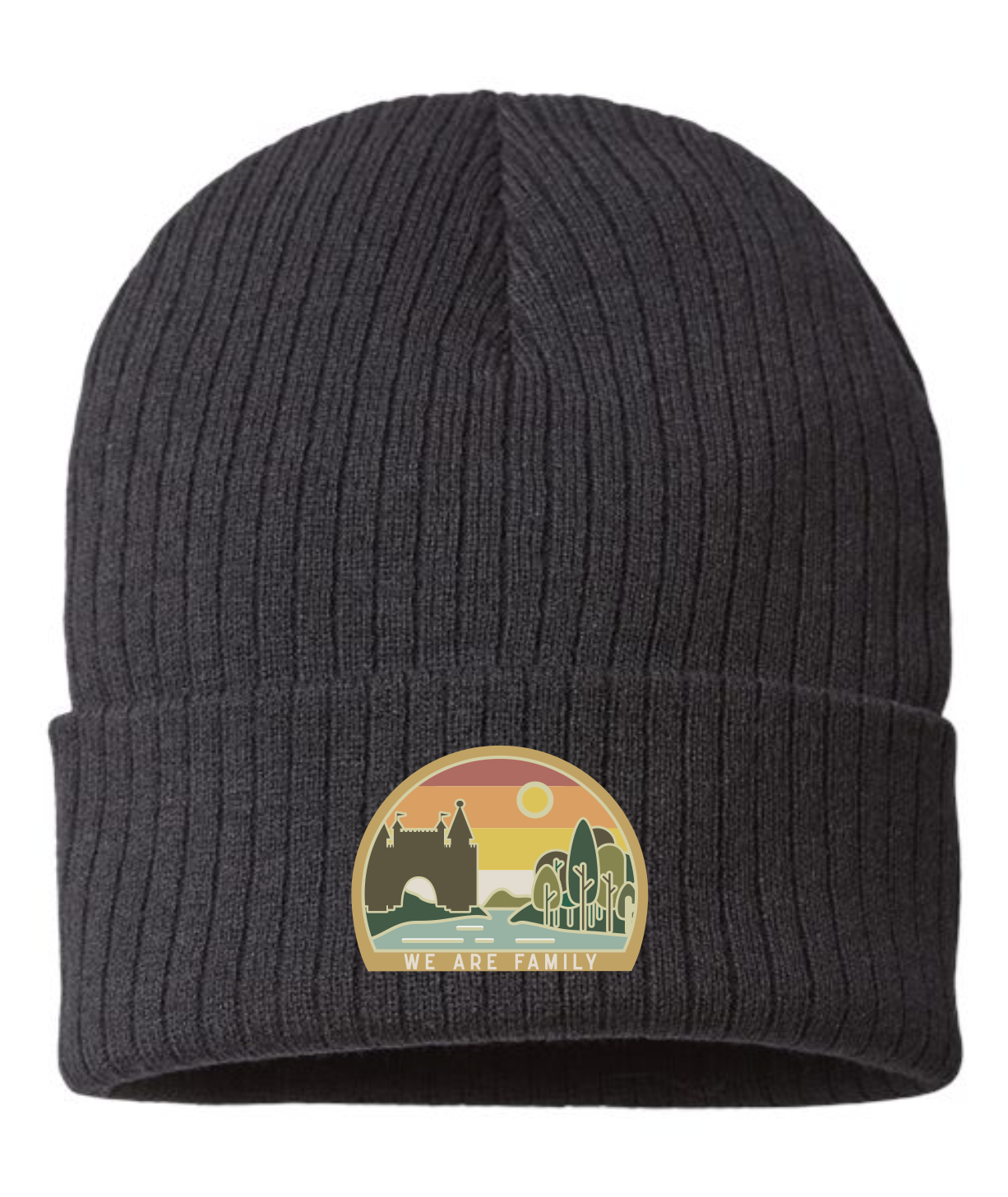 We Are Family Patch Knit Cuffed Beanie