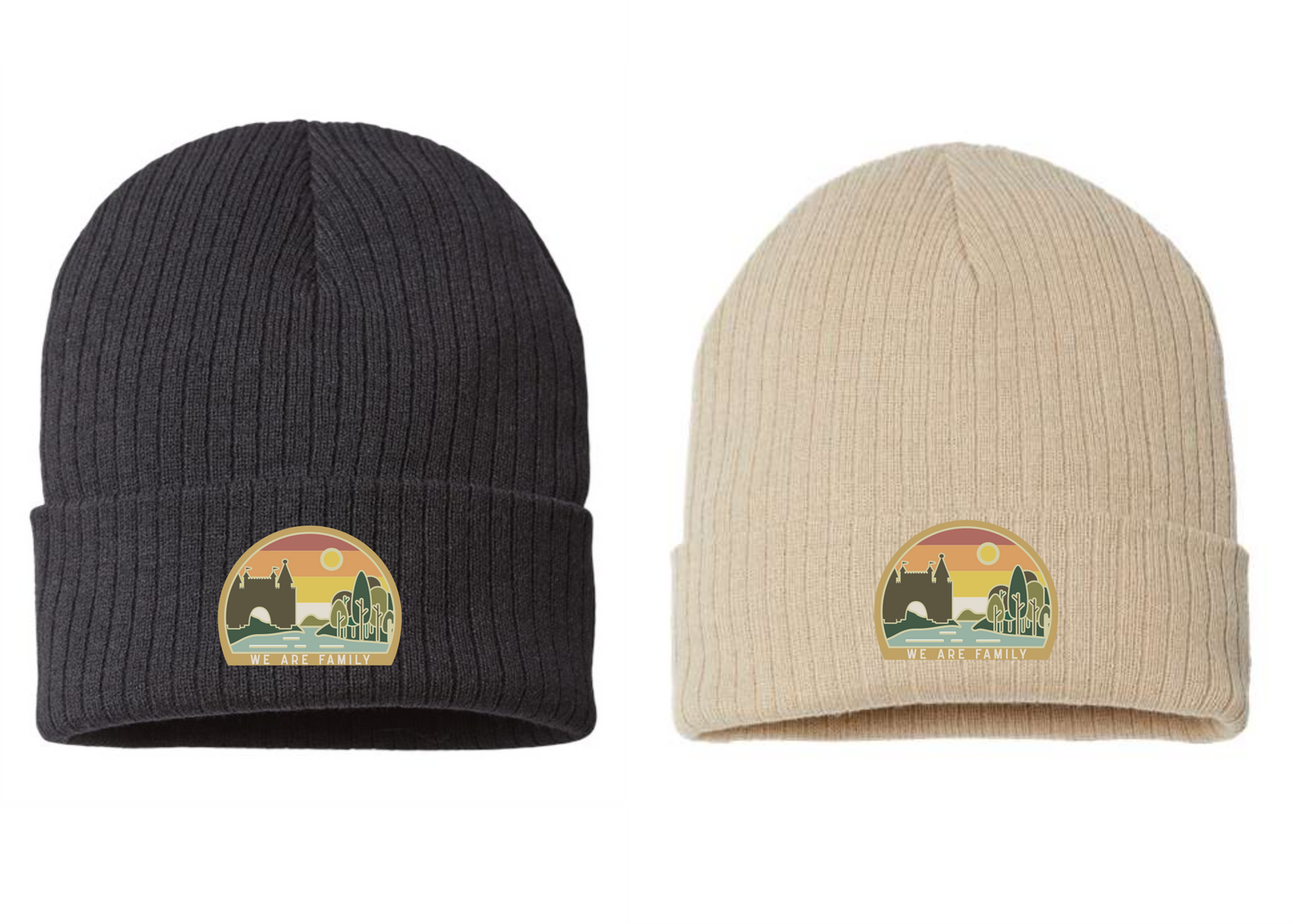 We Are Family Patch Knit Cuffed Beanie