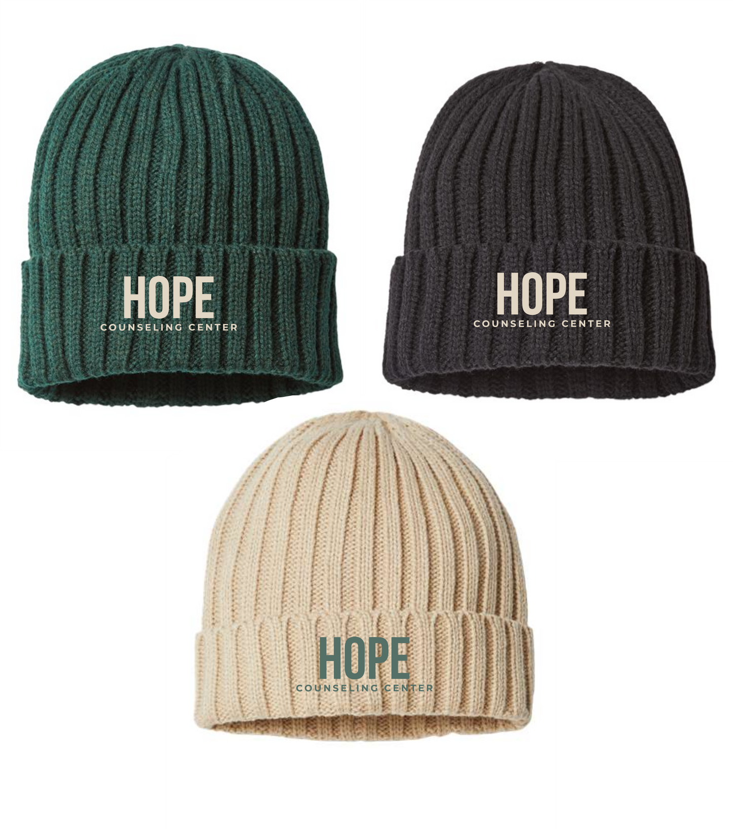 Sustainable Cable Knit Cuffed Beanie
