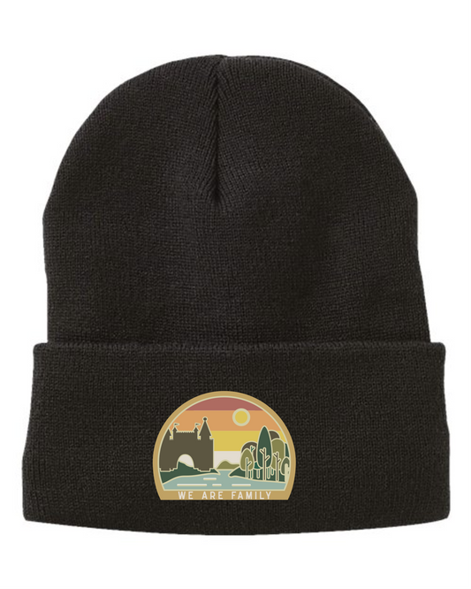 We Are Family Patch Sherpa-Lined Beanie