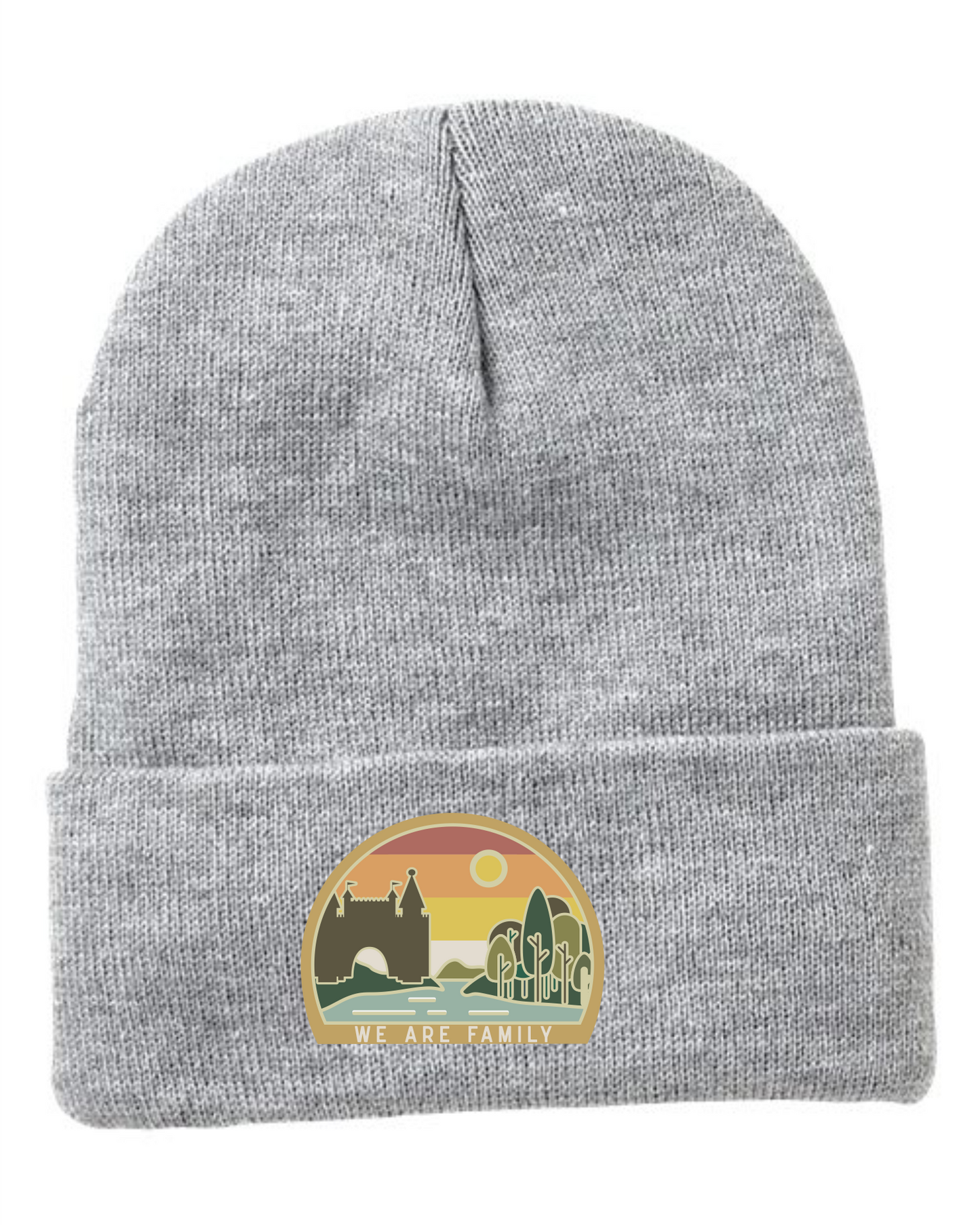 We Are Family Patch Sherpa-Lined Beanie