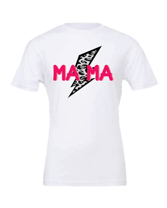 Lightning Bolt Mama White Tee