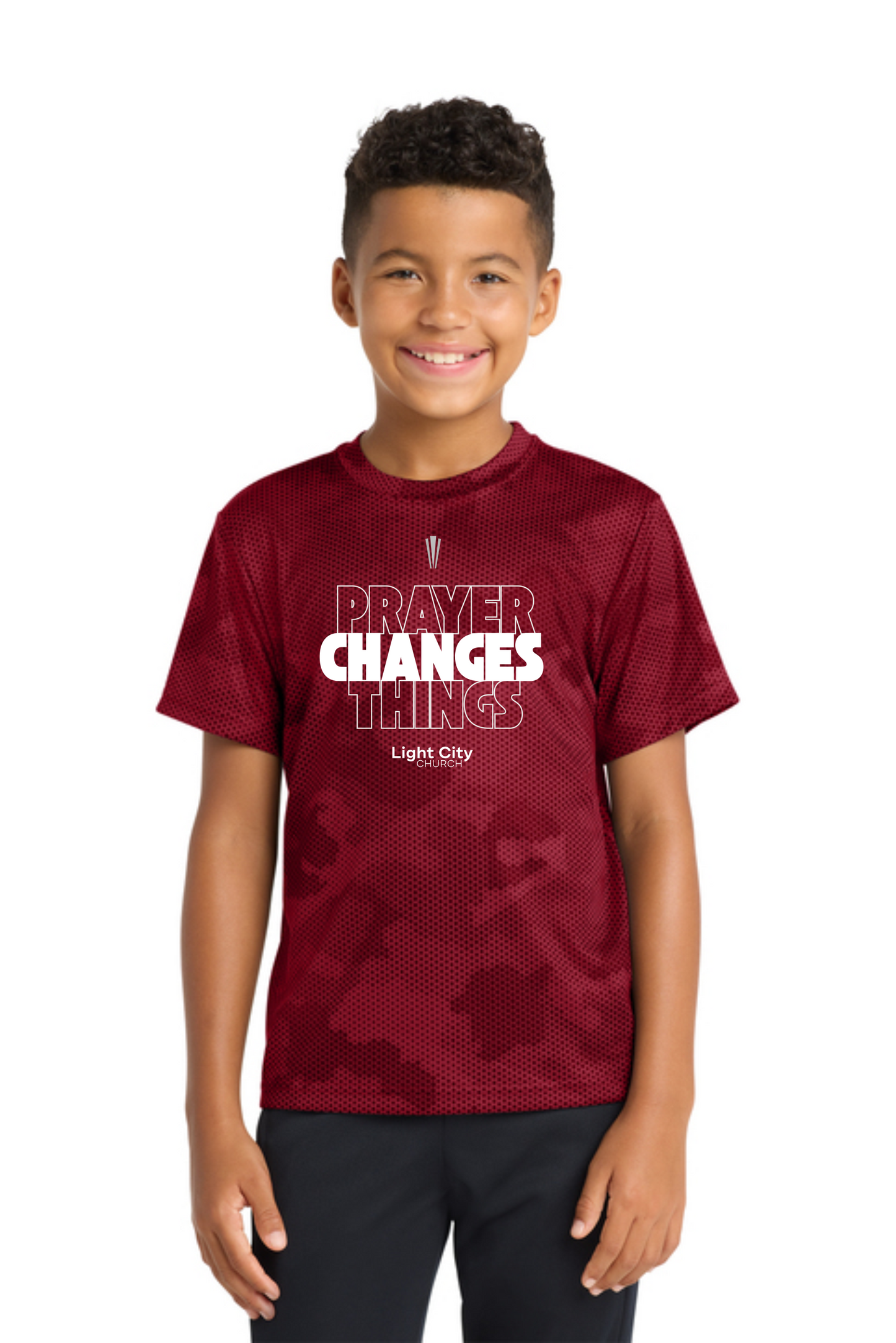 Youth Prayer Digital Camo Performance Tee