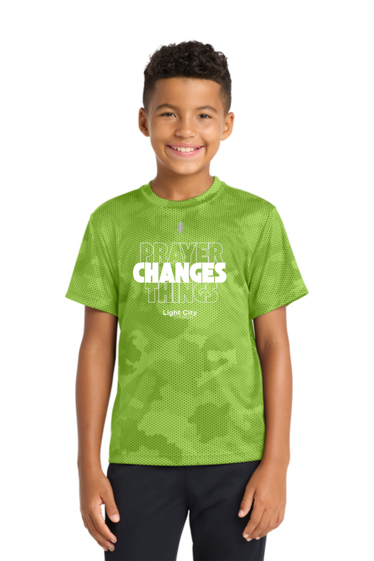 Youth Prayer Digital Camo Performance Tee