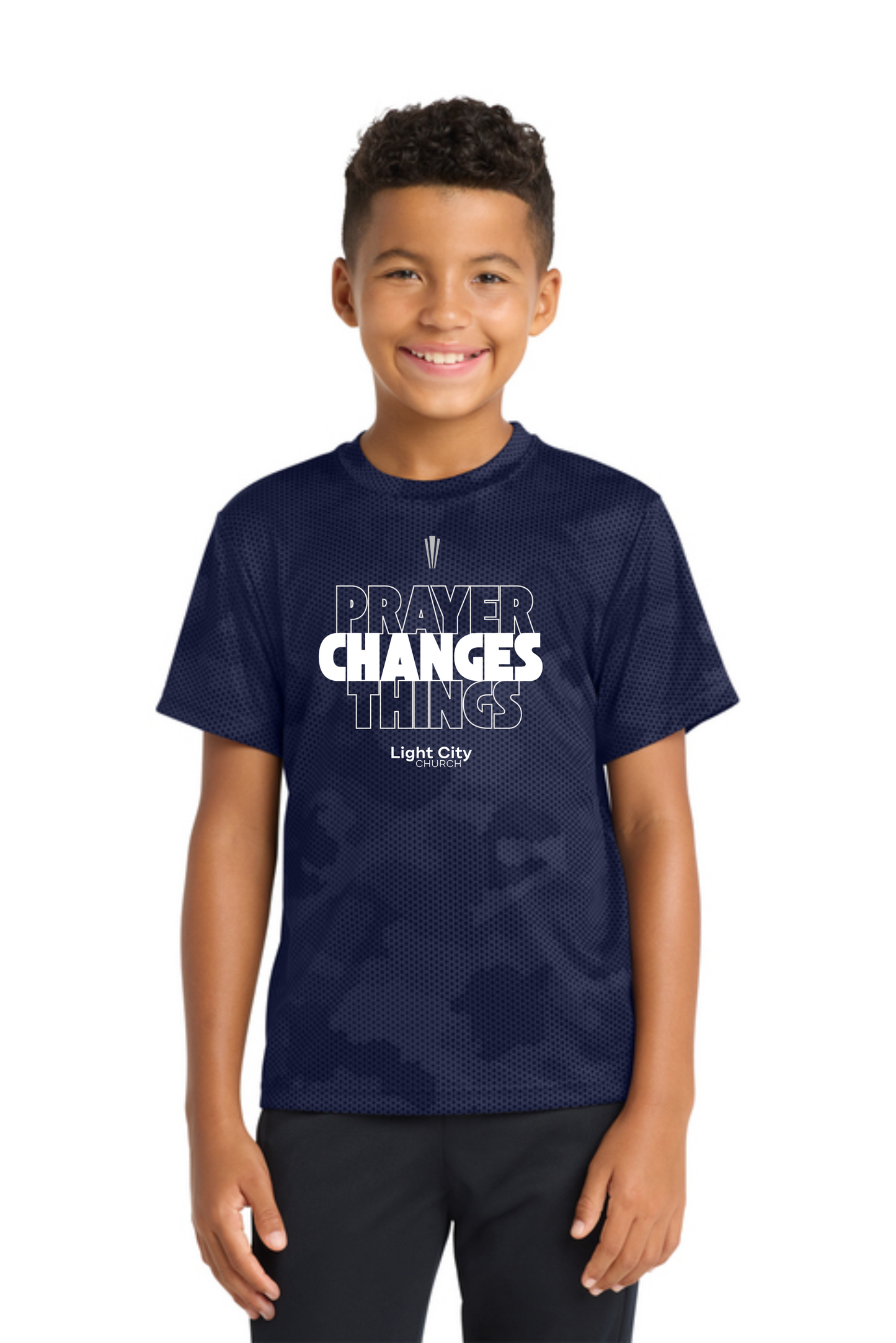 Youth Prayer Digital Camo Performance Tee