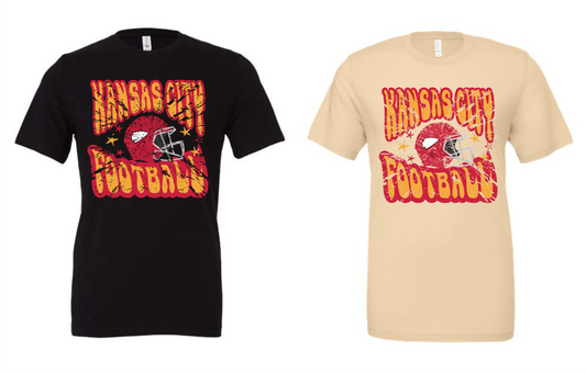 Distressed KC Football Tee