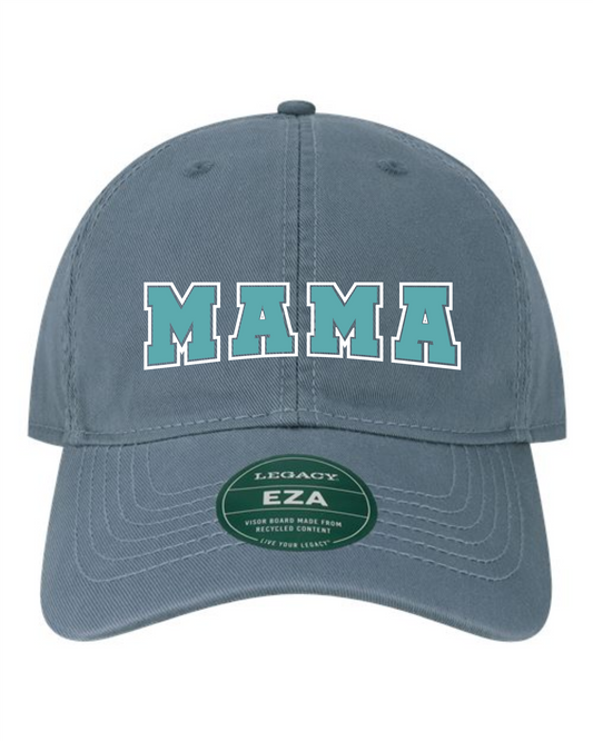 Mama Dark Teal & Light Blue Dad Hat