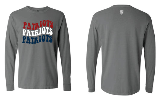 Comfort Colors Red, White, and Blue Long Sleeve Tee
