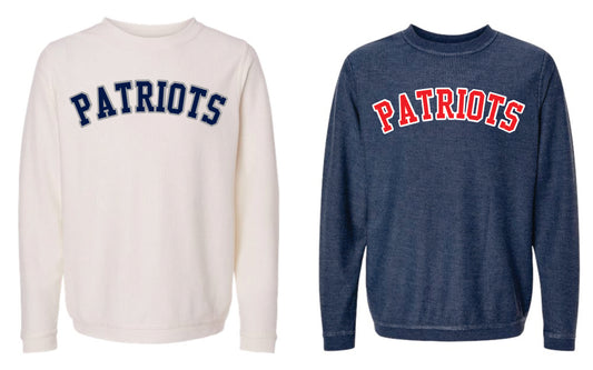 Corduroy Pullover with Chenille Patriots
