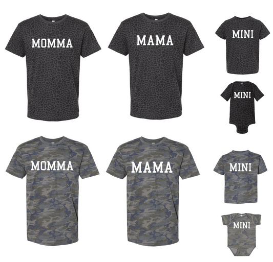 MOM/MINI Pattern Tee-ADULT SIZES