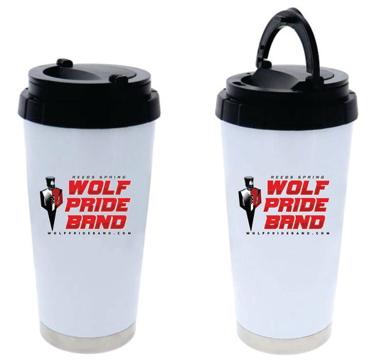 White Travel Tumbler with Handle Lid